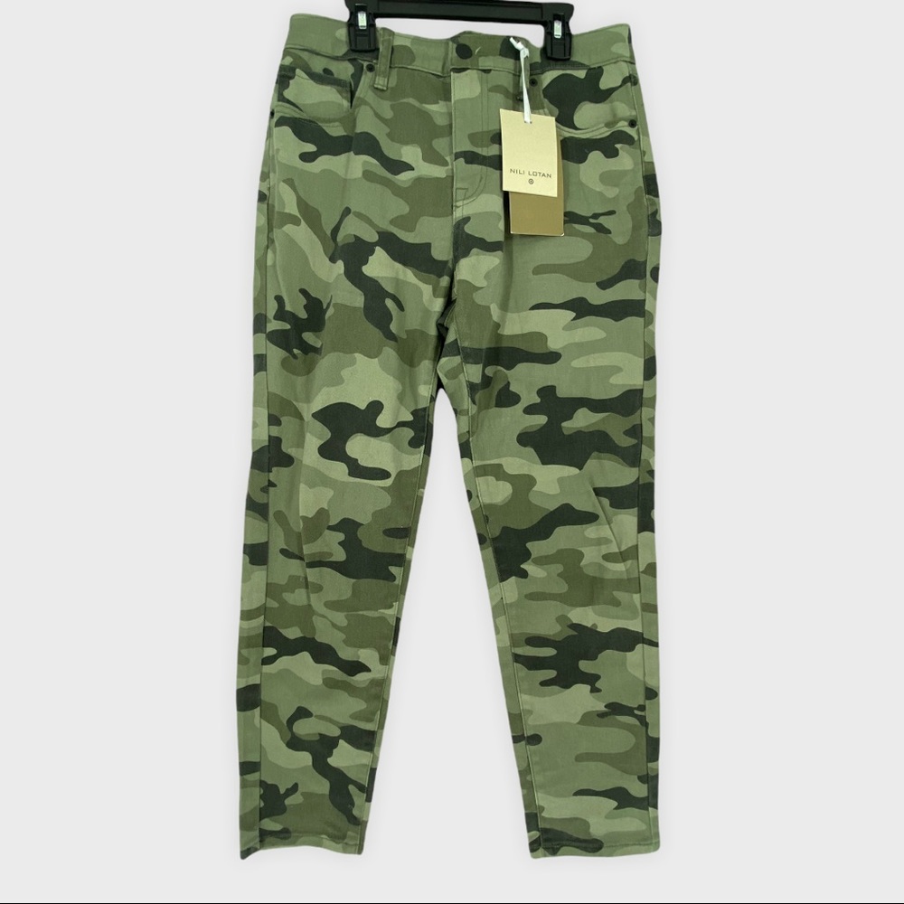 Nili Lotan for Target Camo Print High Rise Ankle Length Skinny Jeans Size 10